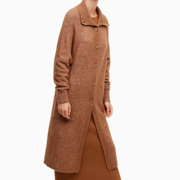 Aritzia the Group Babaton Wool Yak Nour Sweater Tan Brown Size Small - Picture 2 of 11